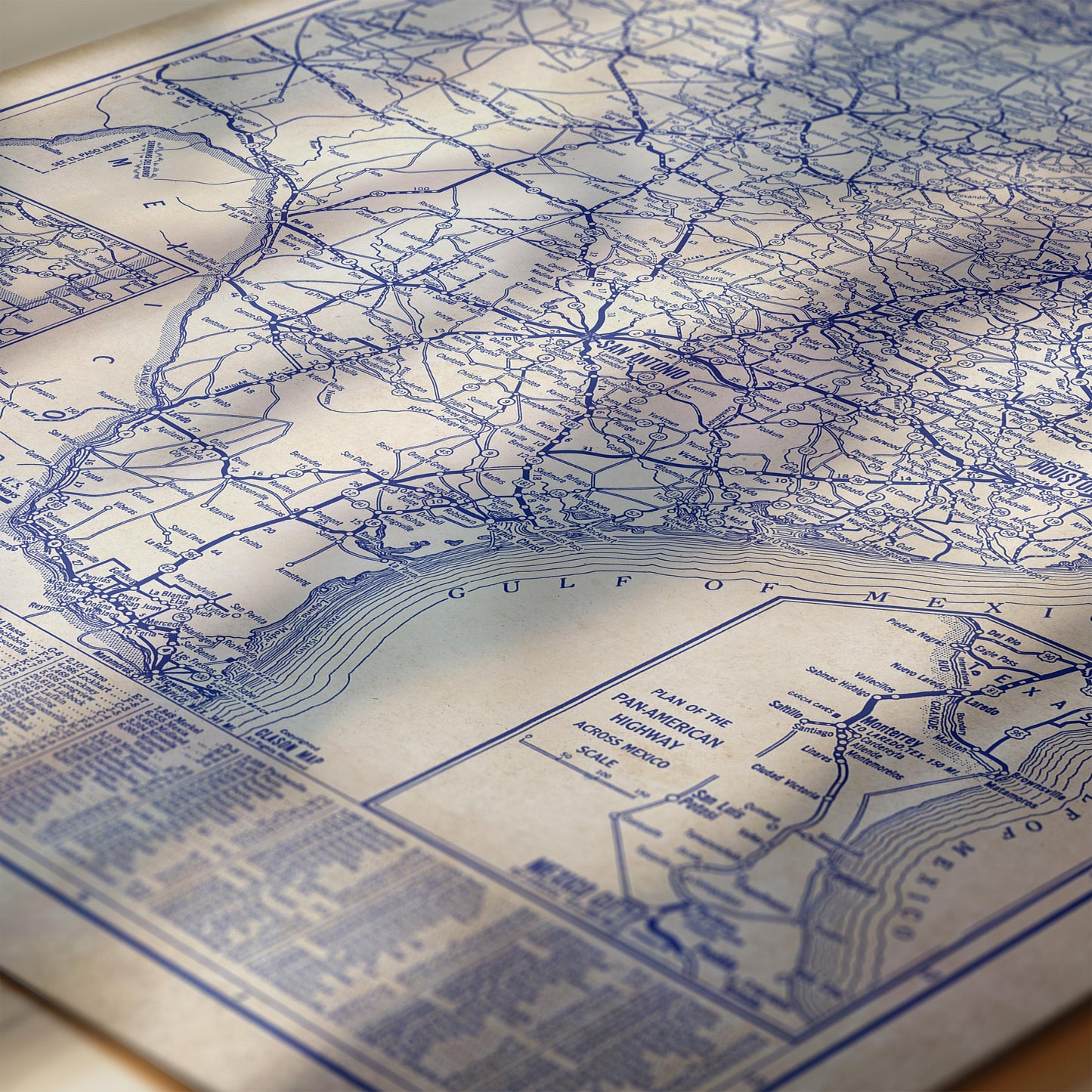 The image is a detailed map of the Gulf of Mexico, showing the coastline, major cities, and bodies of water surrounding the region.
