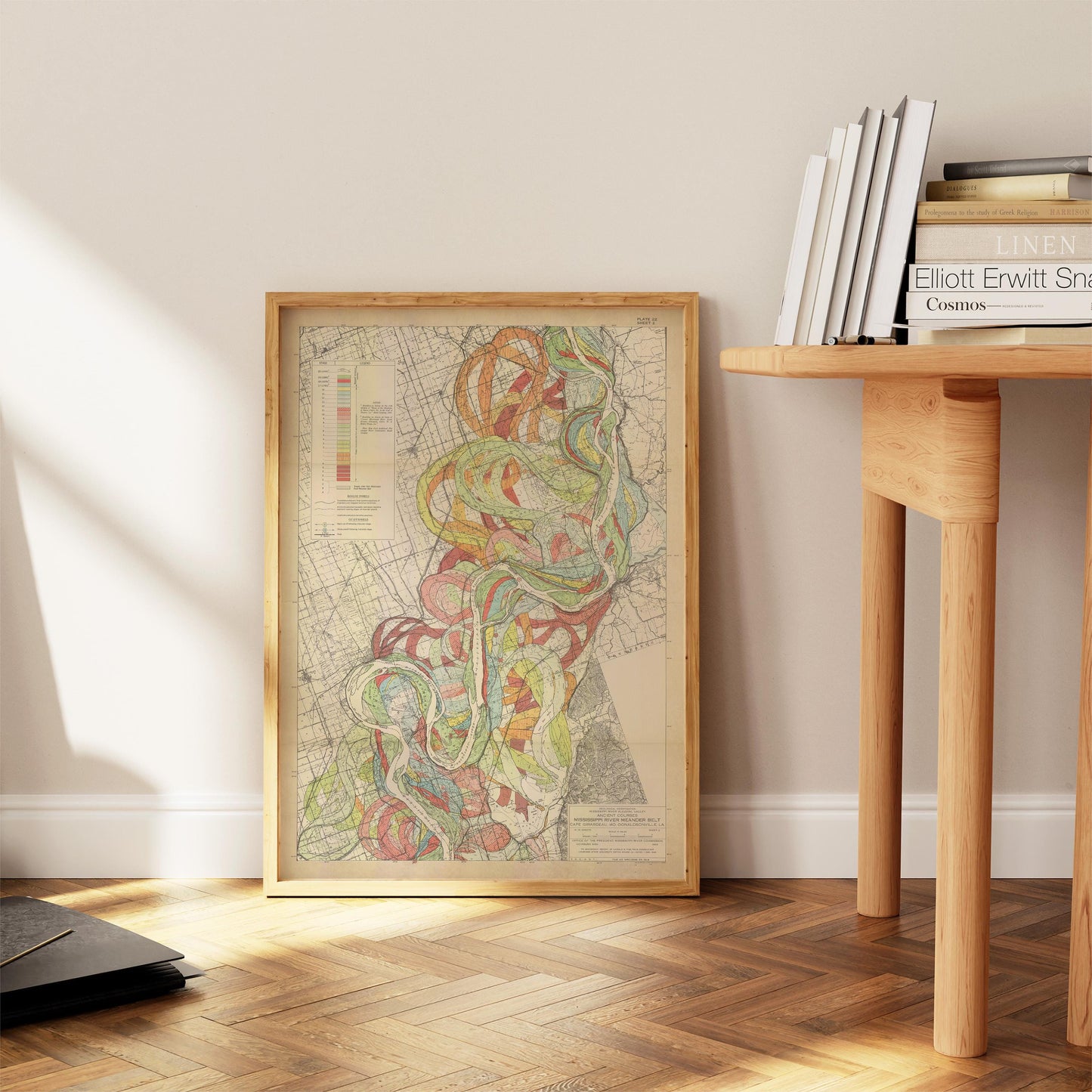 Harold Fisk Mississippi River Map Print, Commerce, MO to New Madrid, MO, Plate 22, Sheet 2
