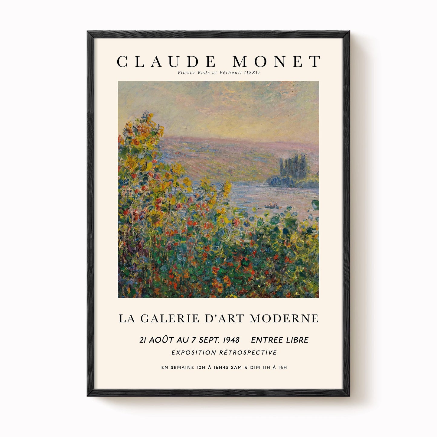 Monet - Flower Beds at Vétheuil Print