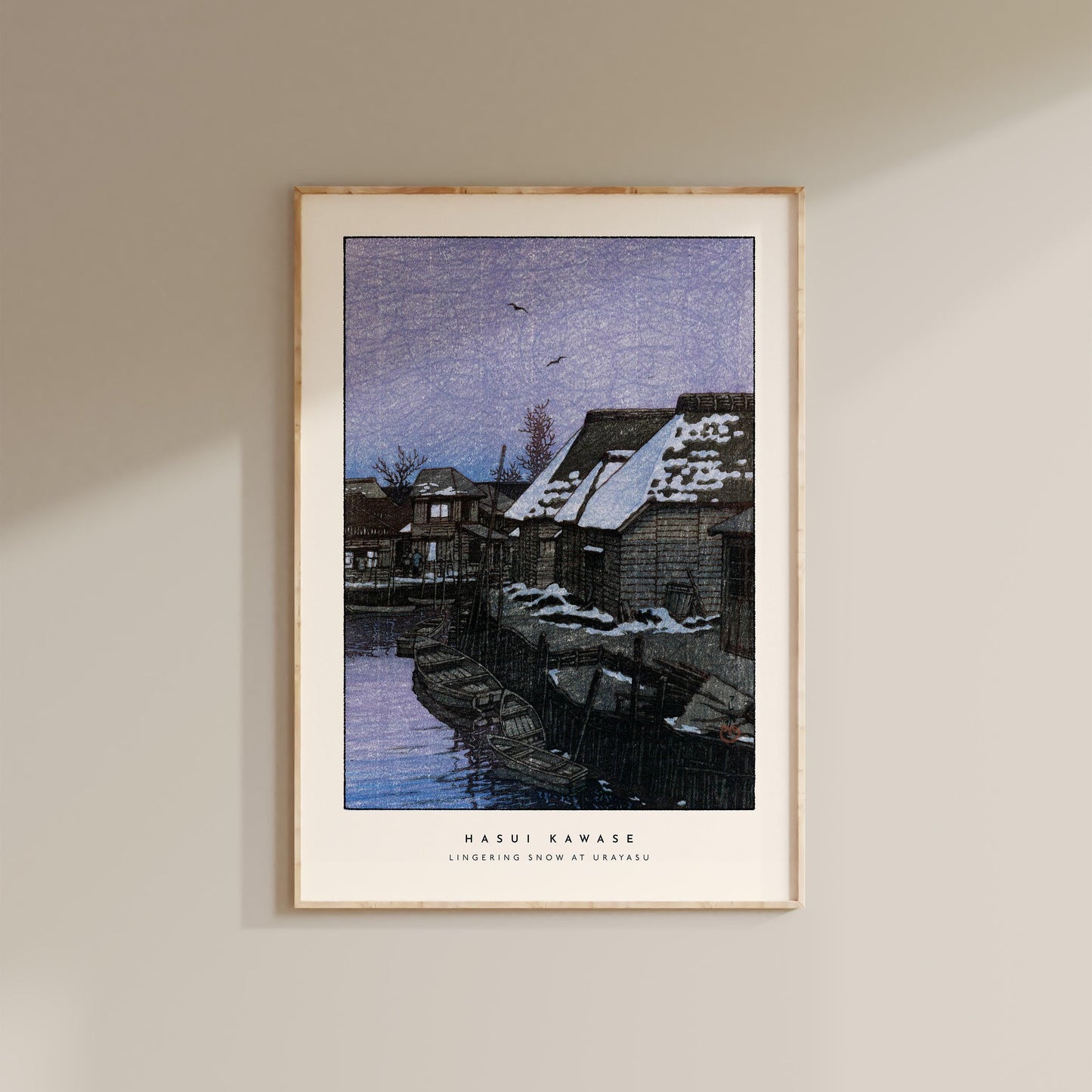 Hasui Kawase - Lingering Snow At Urayasu Print