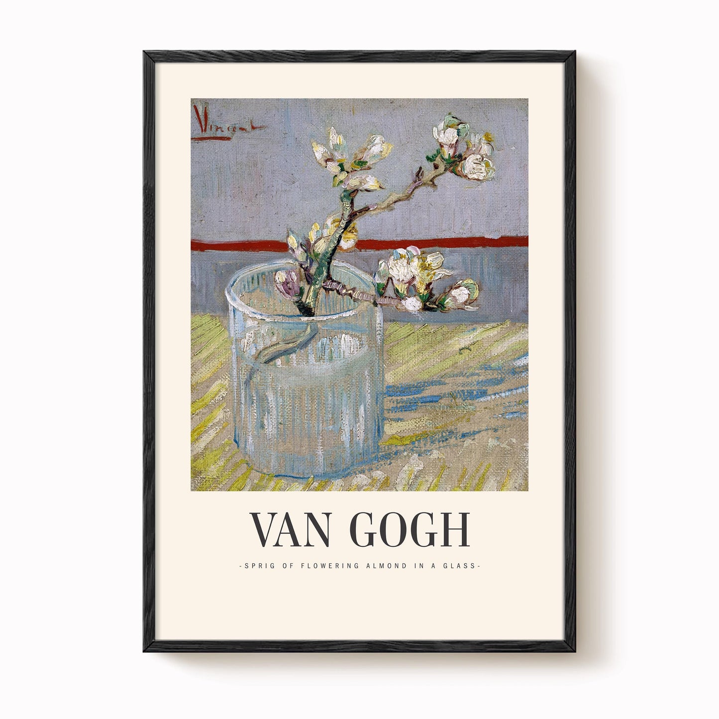 Van Gogh - Sprig of Flowering Almond In A Glass Print