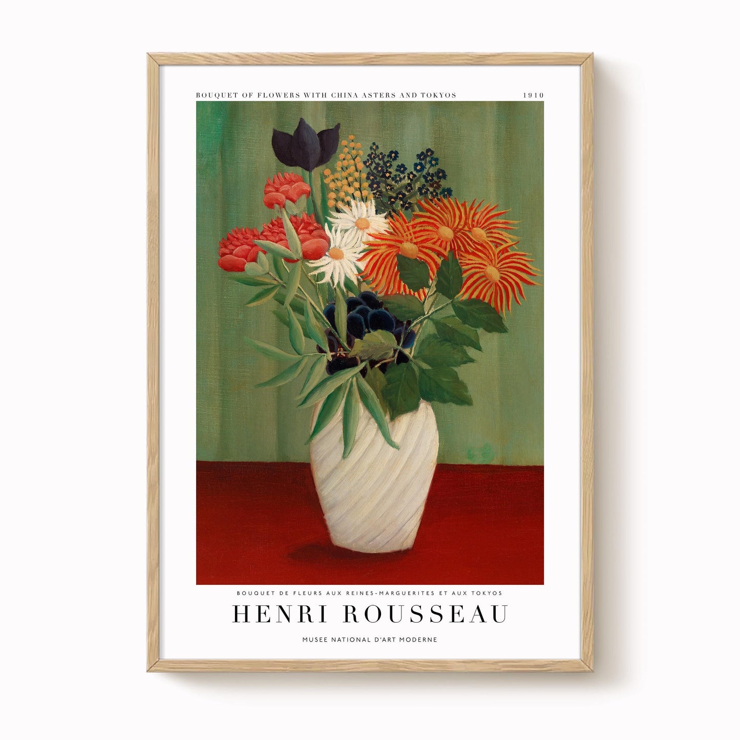Henri Rousseau - Bouquet of Flowers with China Asters and Tokyos Print