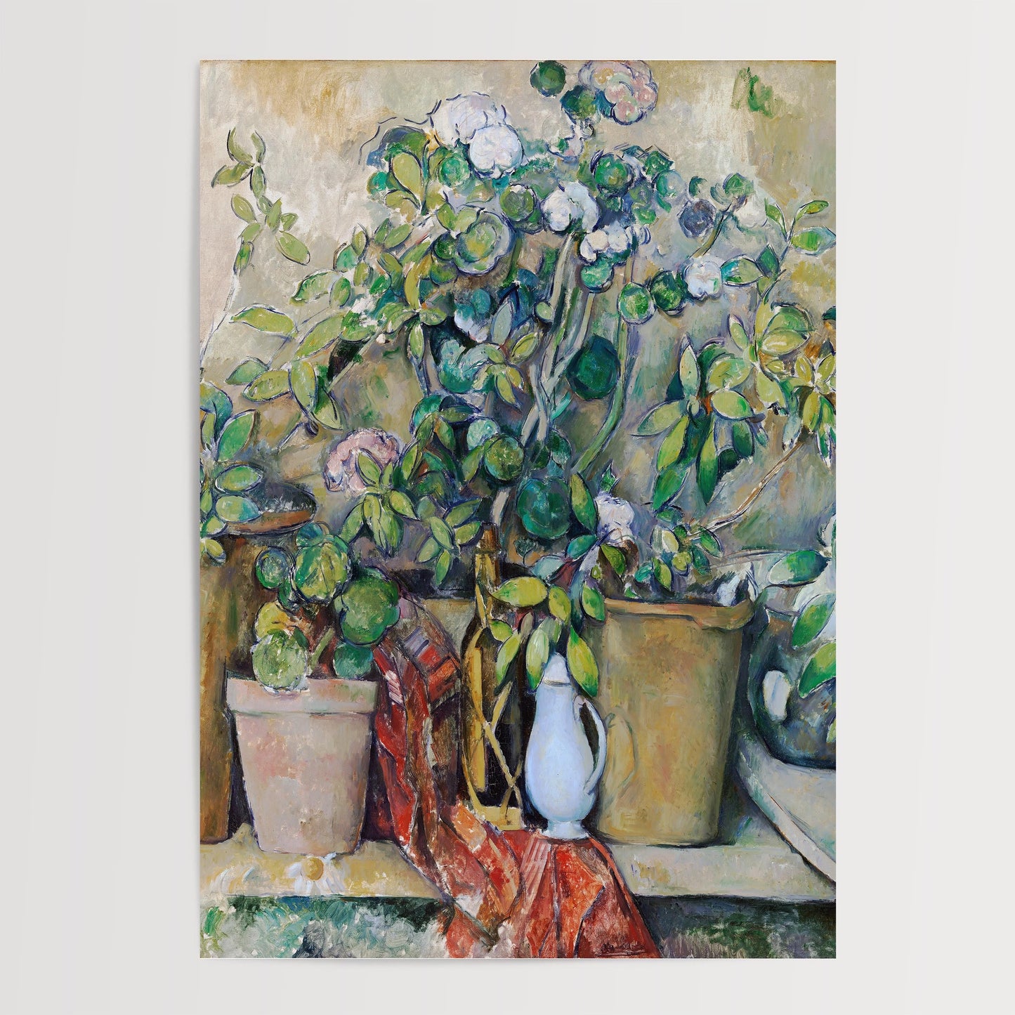 Cezanne - Terracotta Pots and Flowers Print
