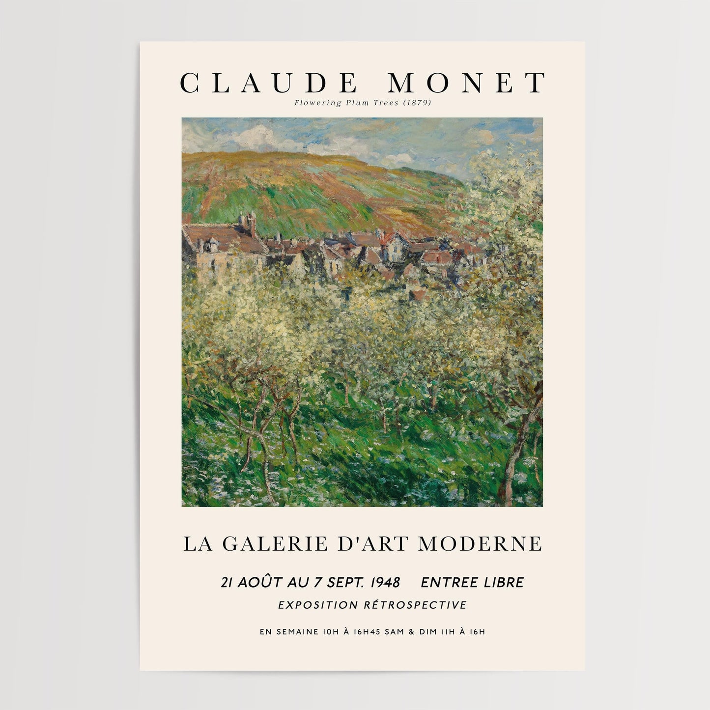 Monet - Flowering Plum Trees Print