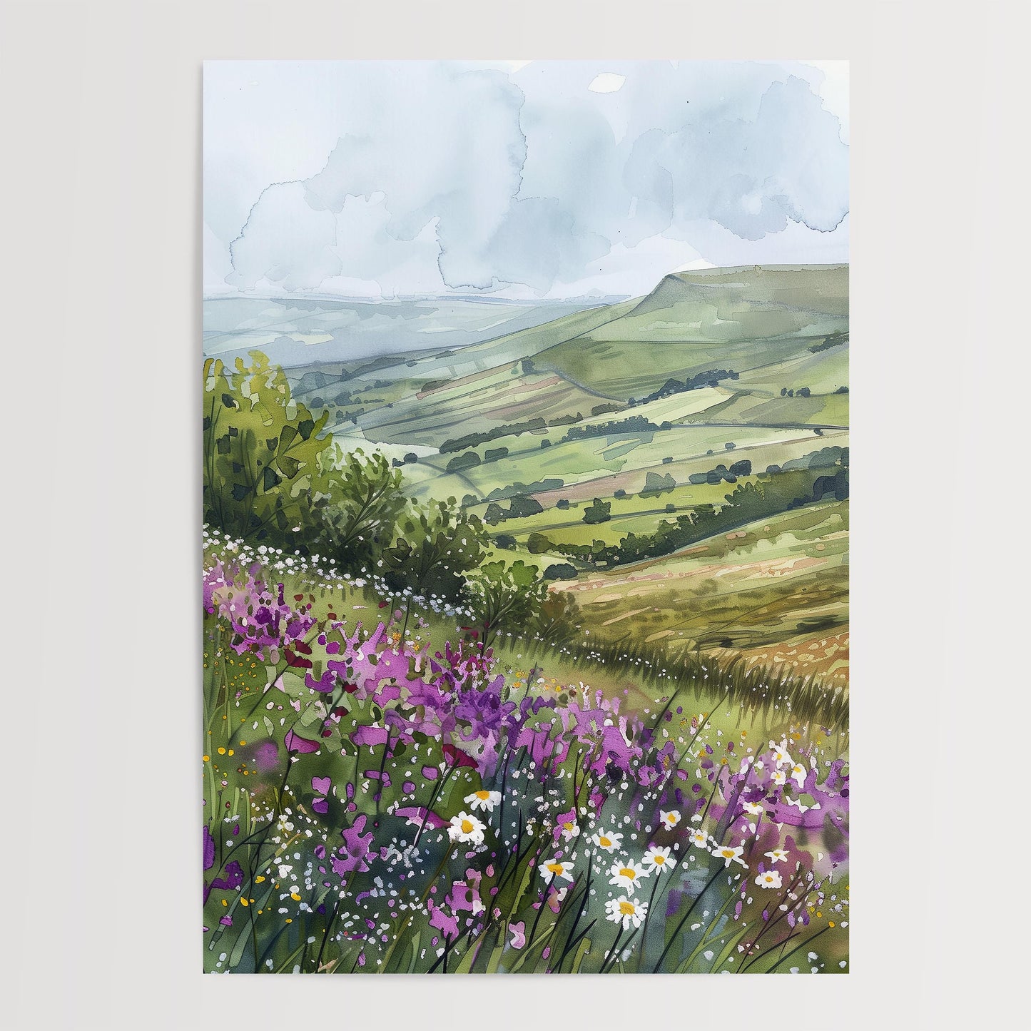 Yorkshire Dales Watercolour Art Print
