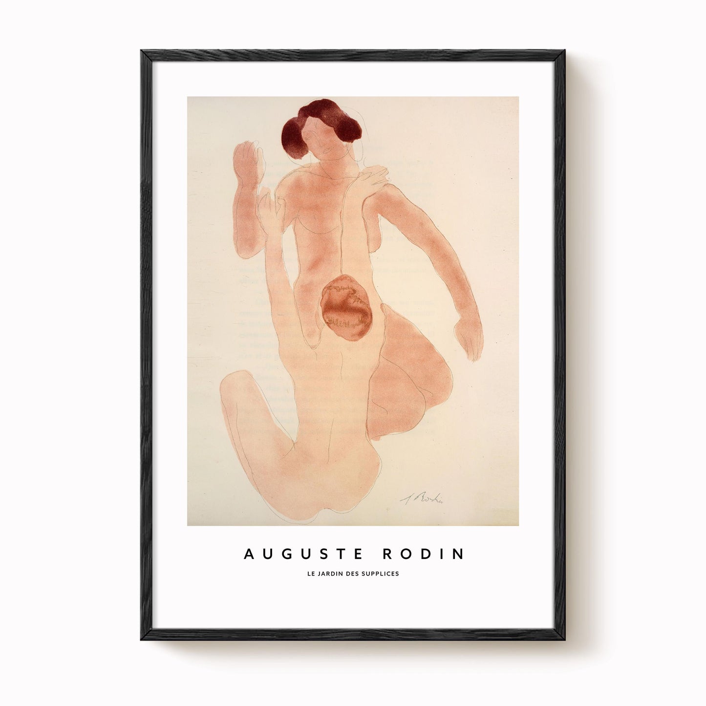 Auguste Rodin - Nude Watercolour Print