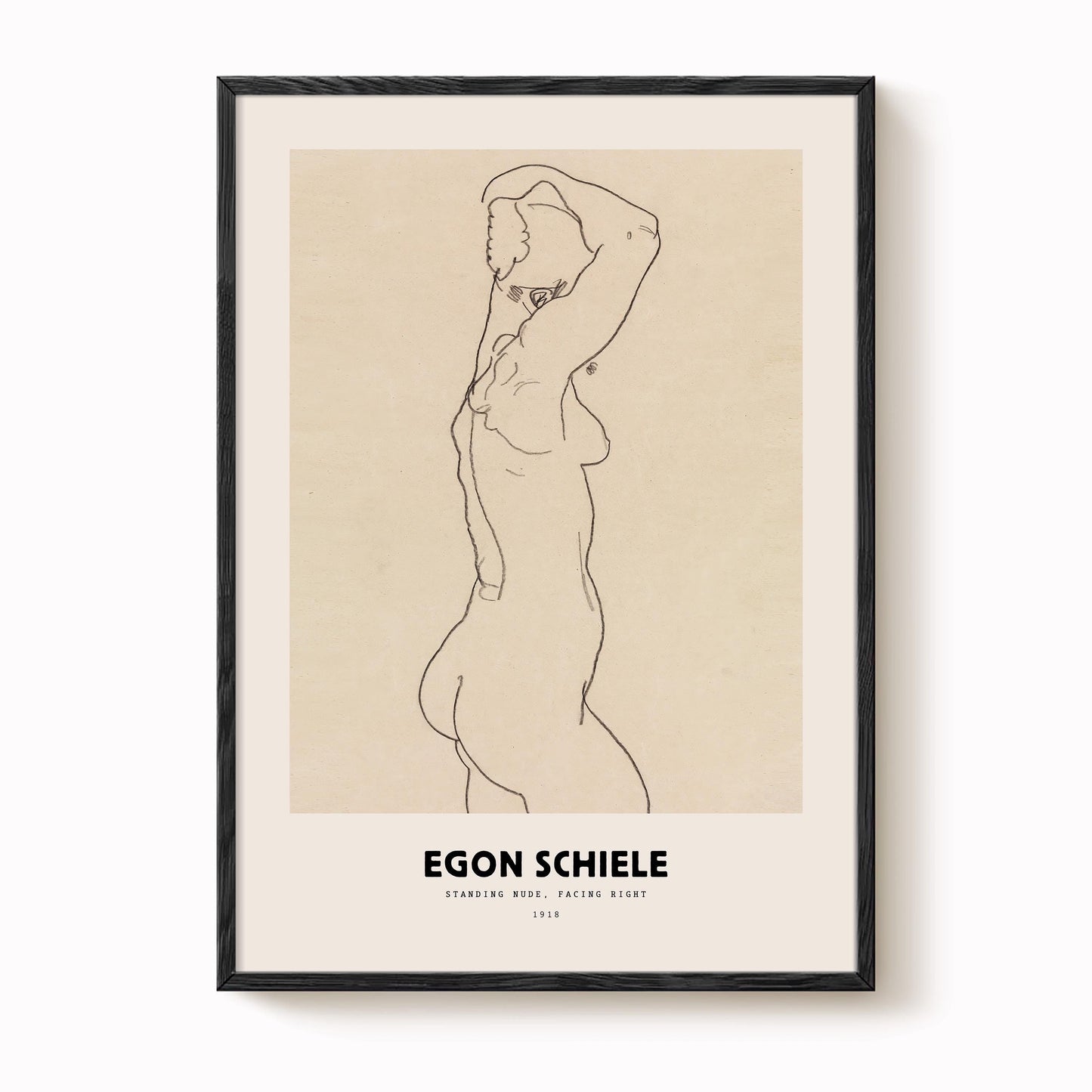 Egon Schiele - Standing Nude, Facing Right Print