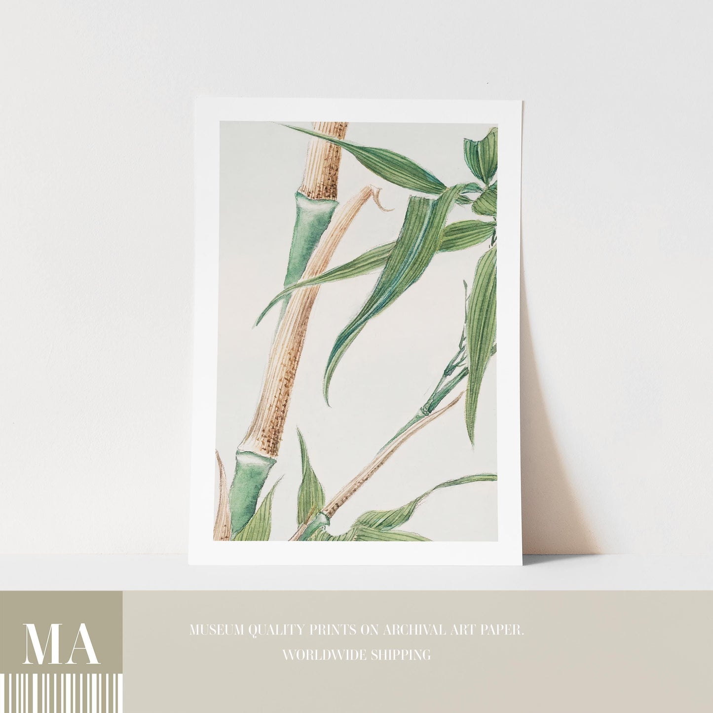 Megata Morikaga - Japanese Bamboo Print