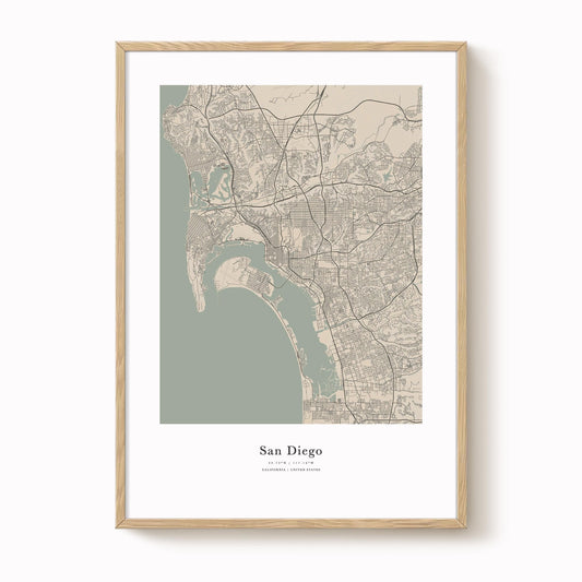 San Diego City Map Print