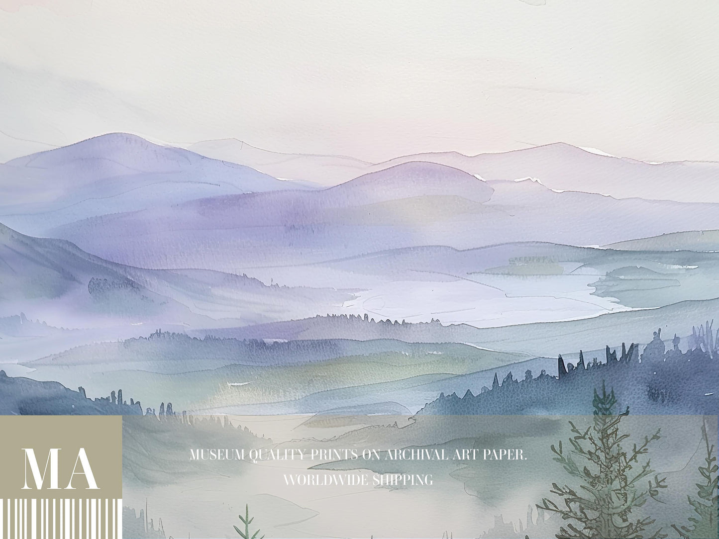 Scottish Highlands Misty Morning Print