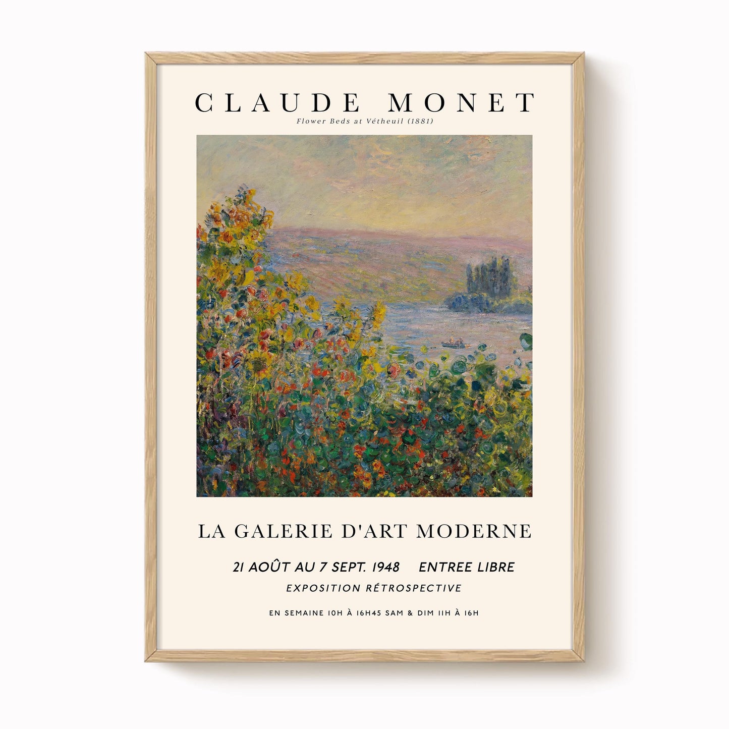 Monet - Flower Beds at Vétheuil Print