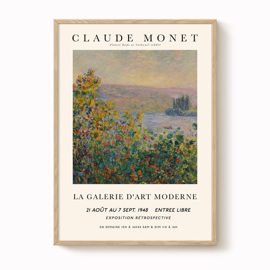 Monet - Flower Beds at Vétheuil Print
