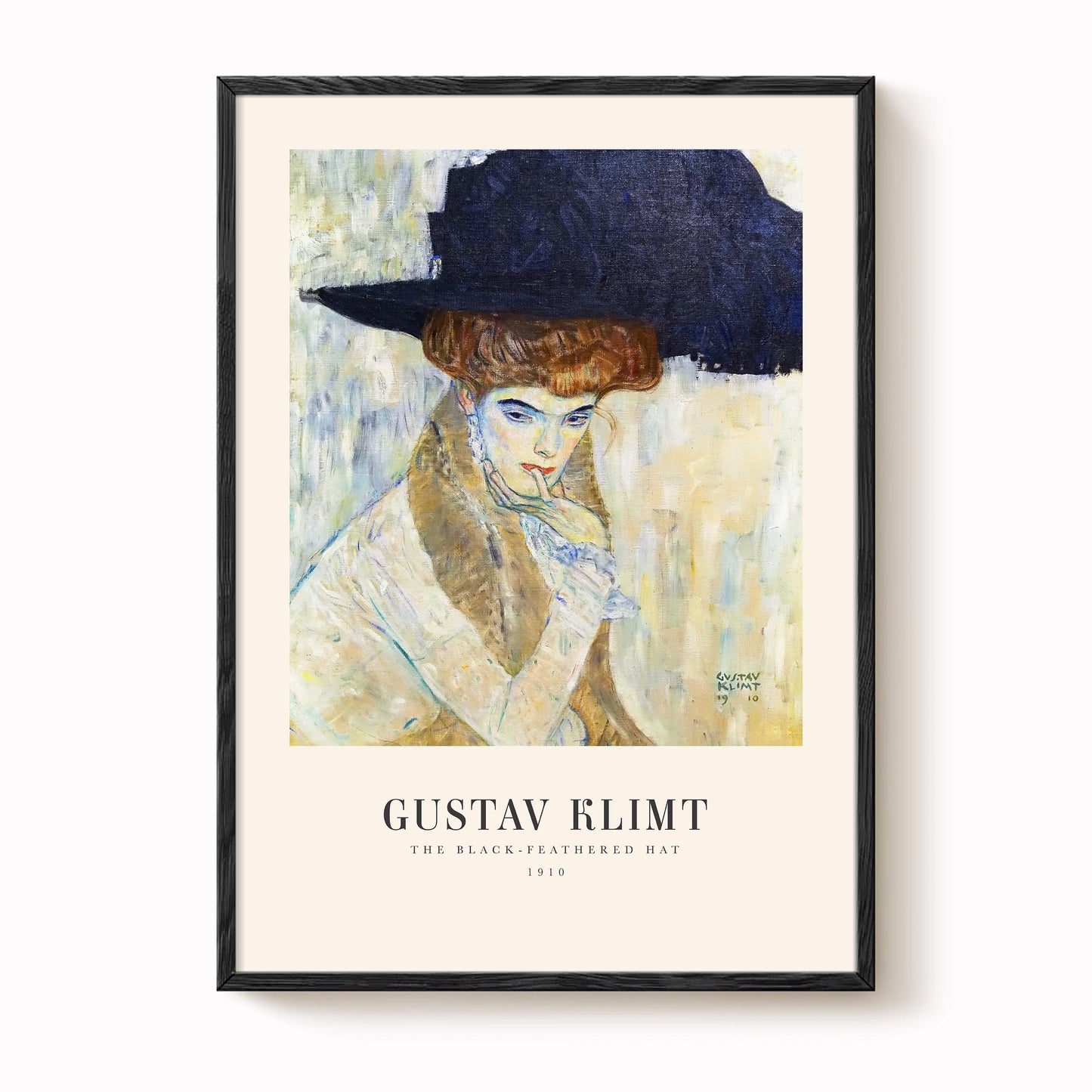 Gustav Klimt - Lady with Black Feather Hat Print