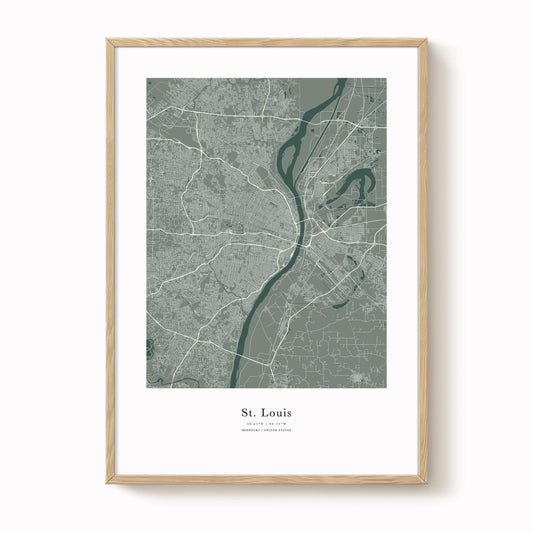 St Louis City Map Print