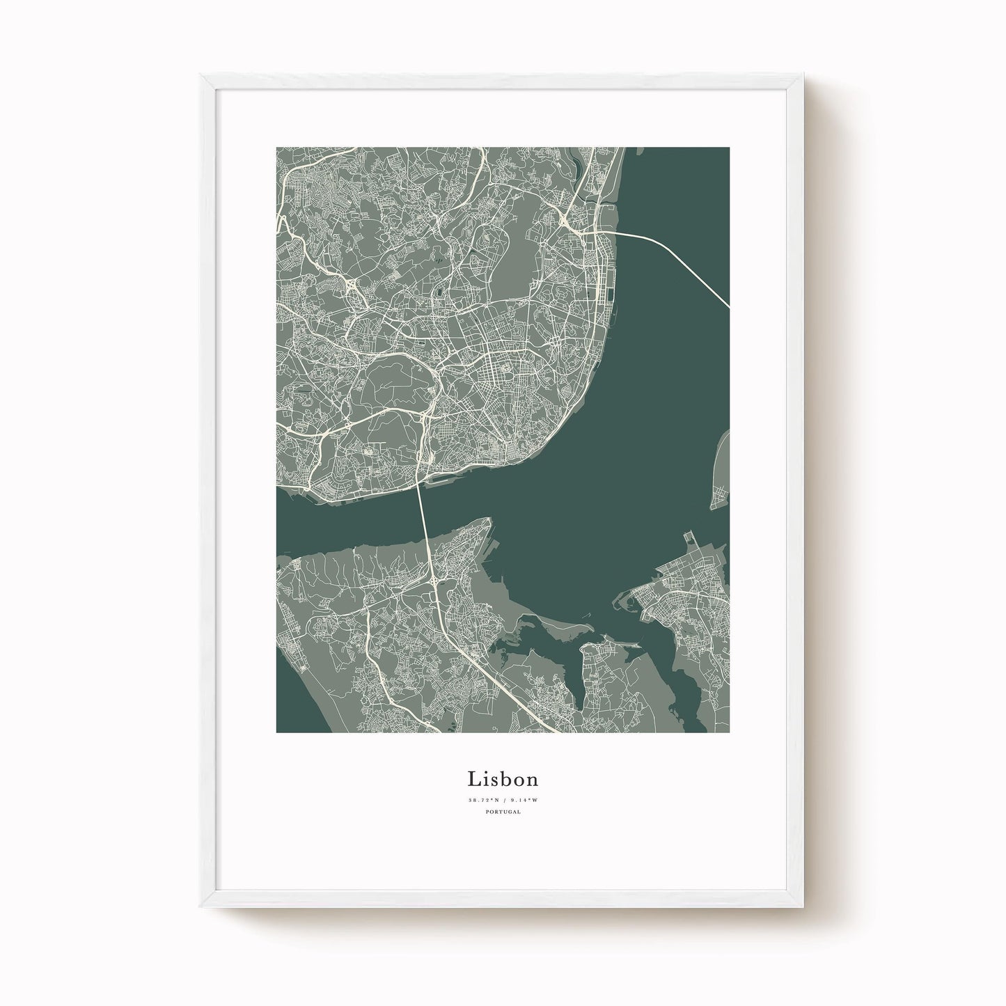 Lisbon City Map Print