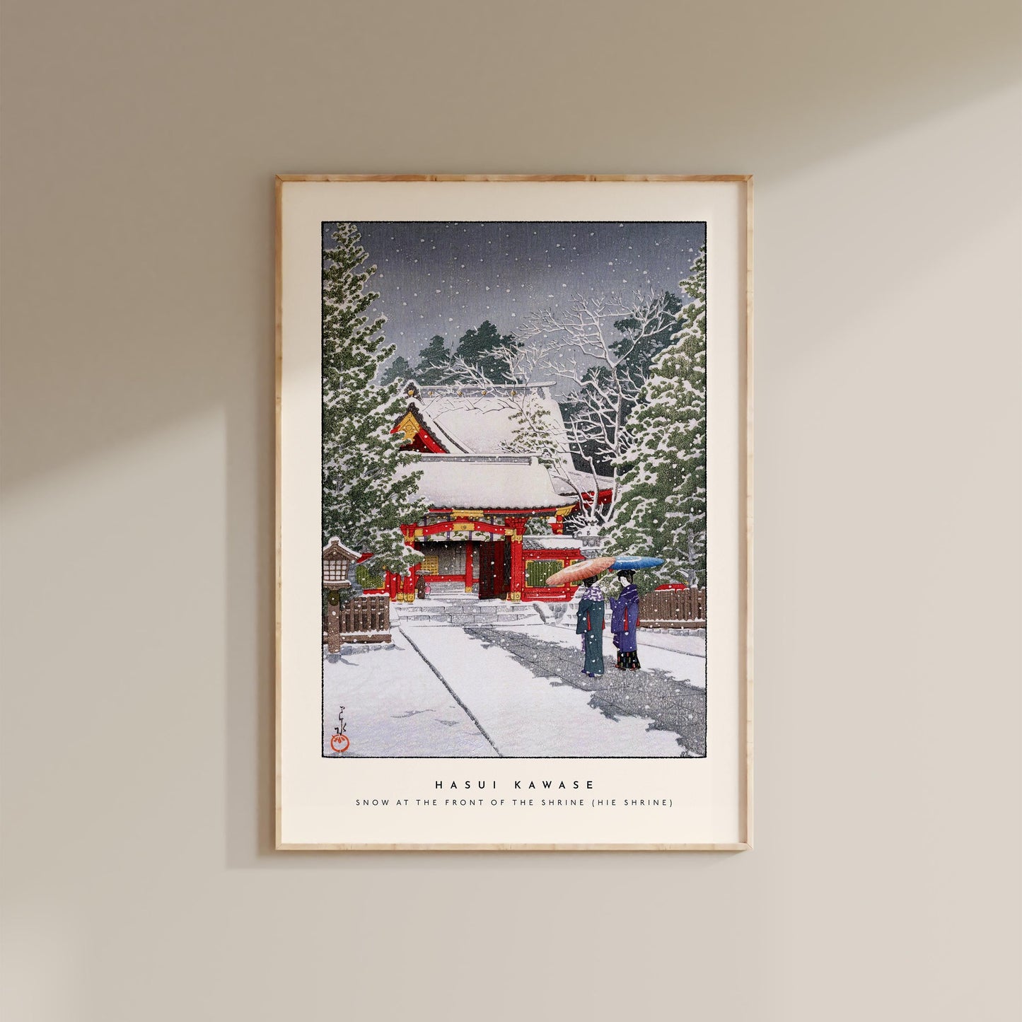 Hasui Kawase - Snow At The Front of the Temple, Hie Shrine Print