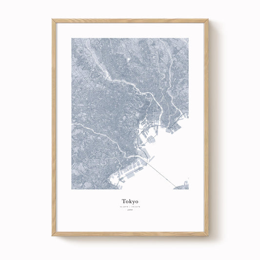 Minimalist Tokyo City Map Print
