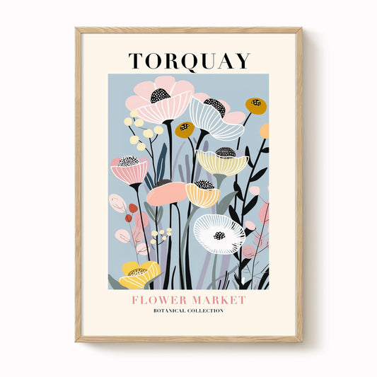 Torquay Flower Market Art Print