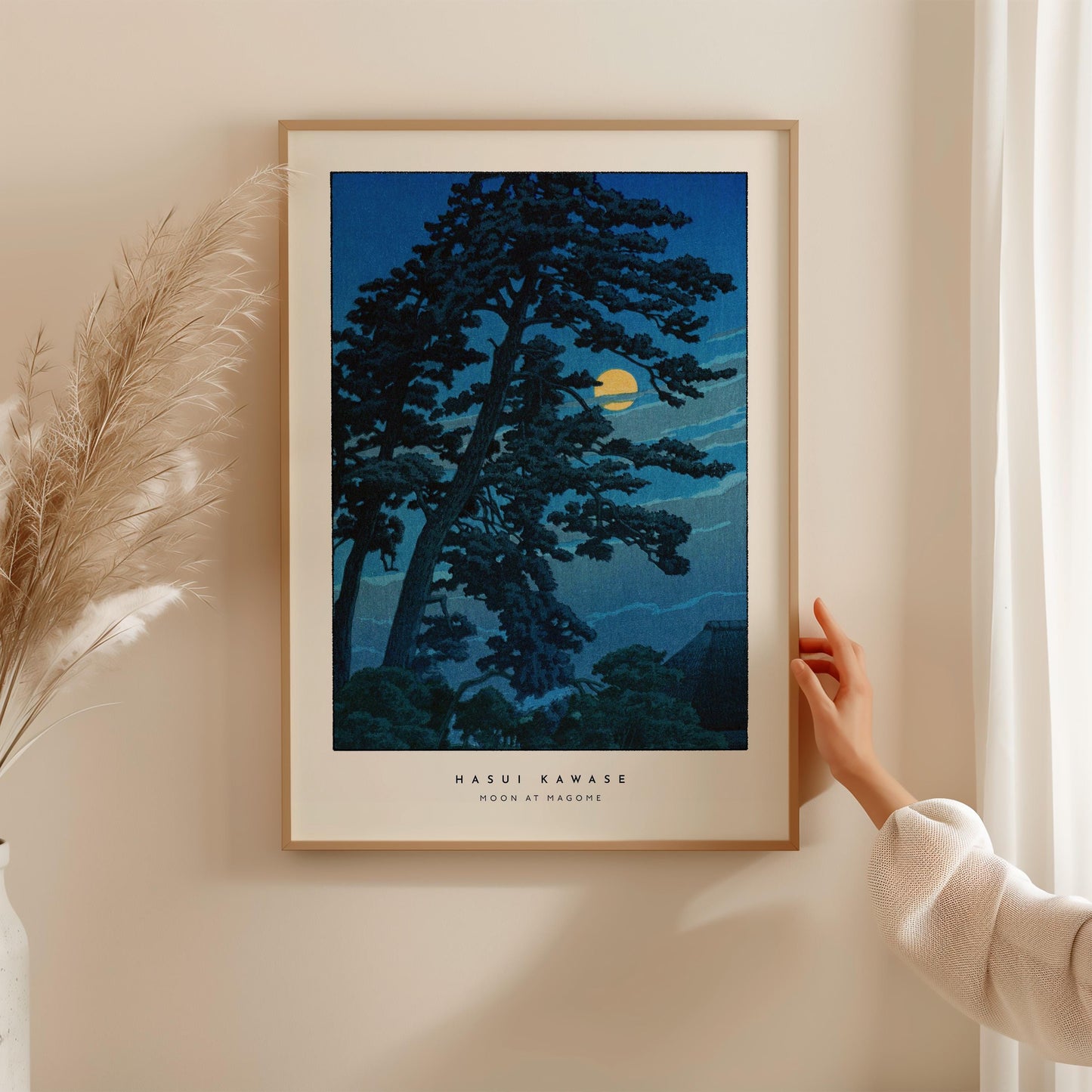 Hasui Kawase Moon At Magome Print