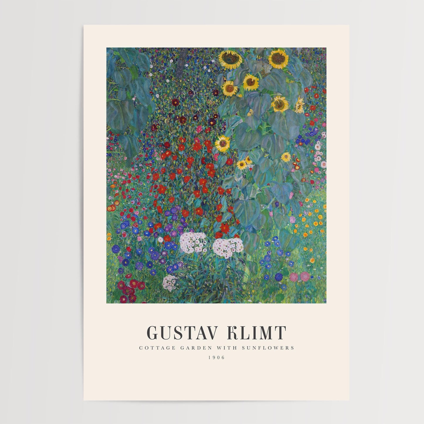 Gustav Klimt - Cottage Garden with Tall Sunflowers Print