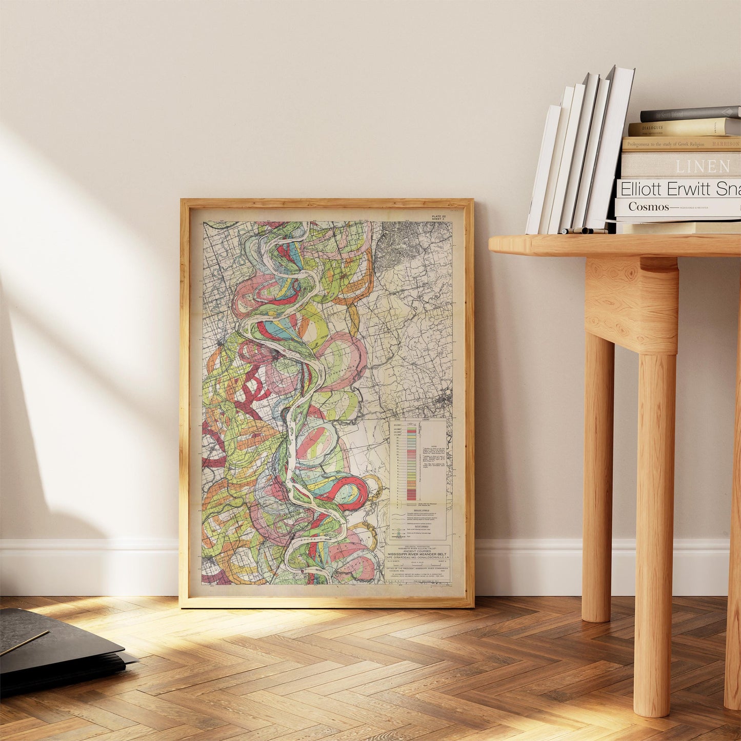 Harold Fisk Mississippi River Map Print, New Madrid to Caruthersville, Plate 22, Sheet 3