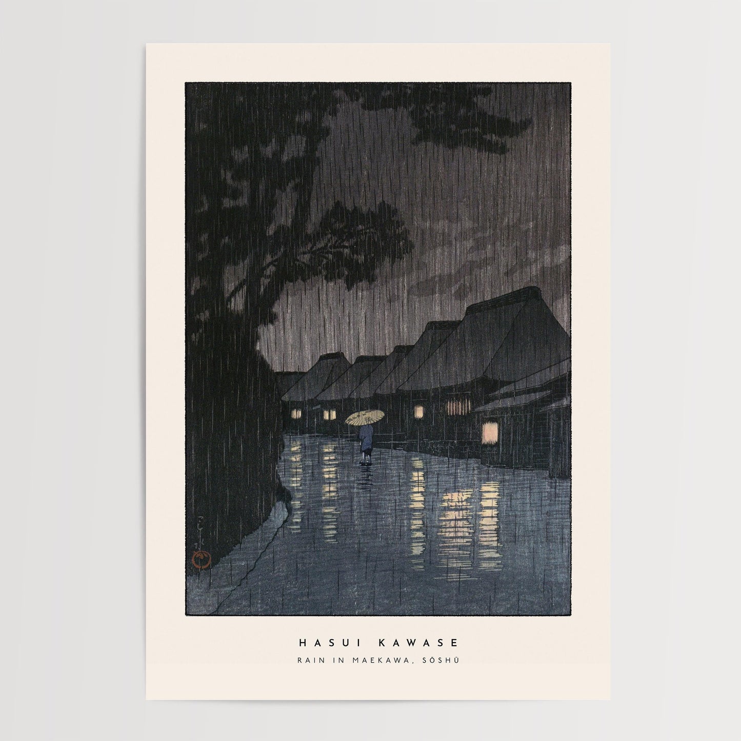 Hasui Kawase - Rain in Maekawa Print