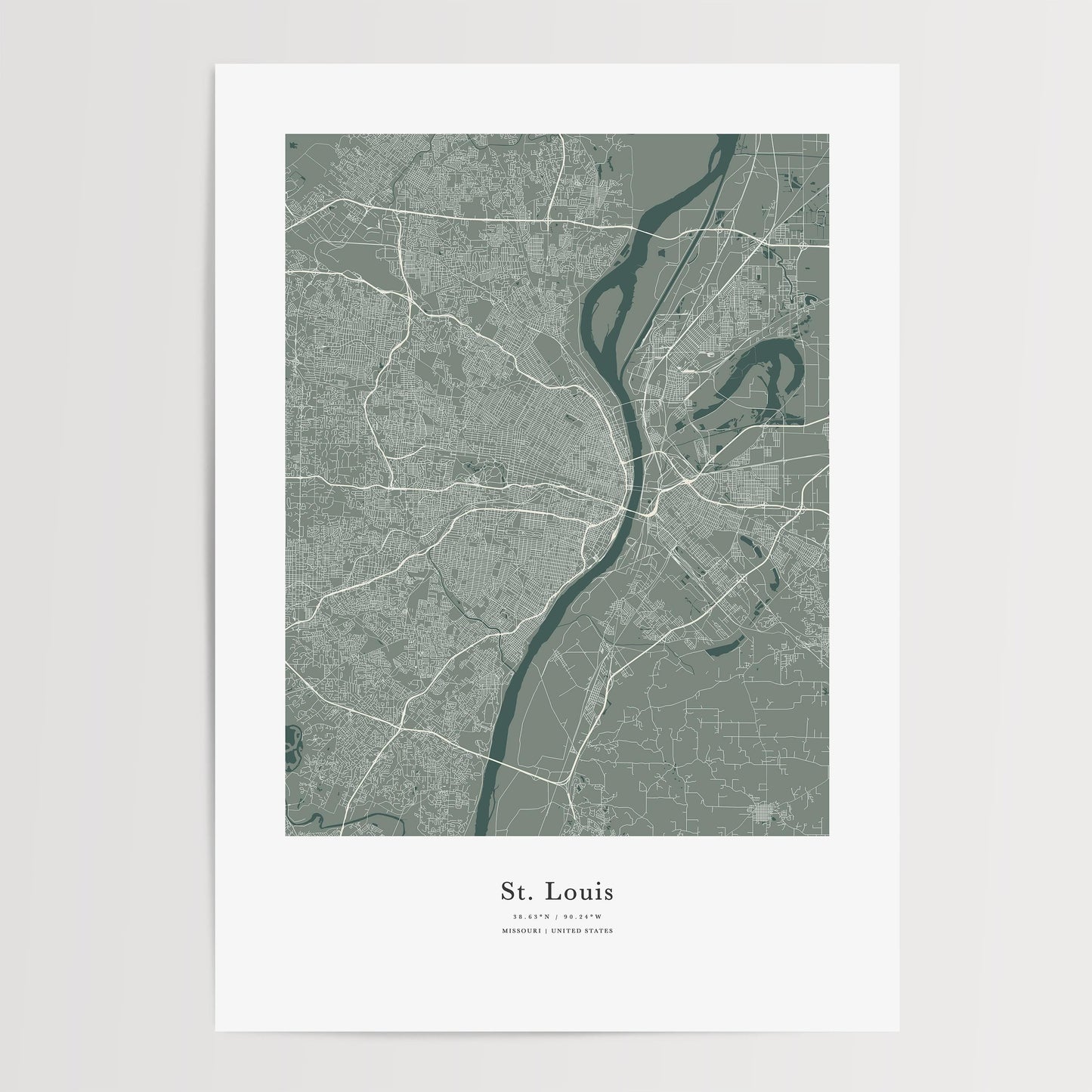 St Louis City Map Print