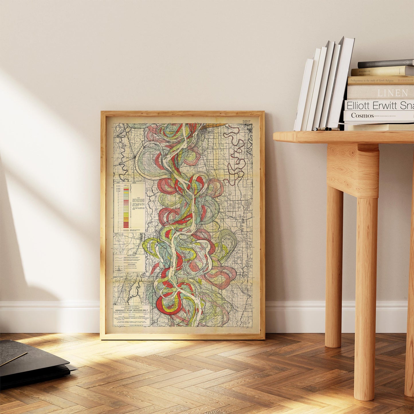 Harold Fisk Mississippi River Map Print, Greenville to Vicksburg, Plate 22, Sheet 9