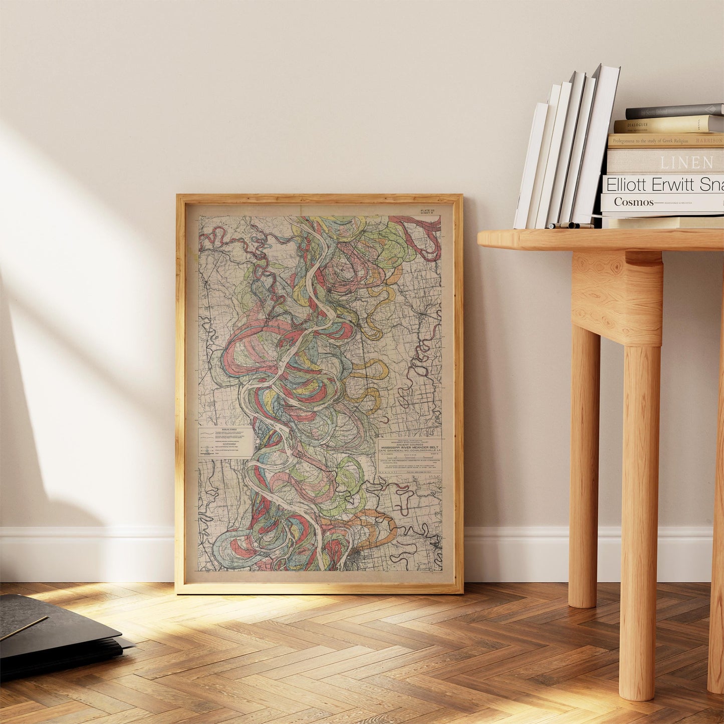 Harold Fisk Mississippi River Map Print, Rosedale to Greenville, Plate 22, Sheet 8