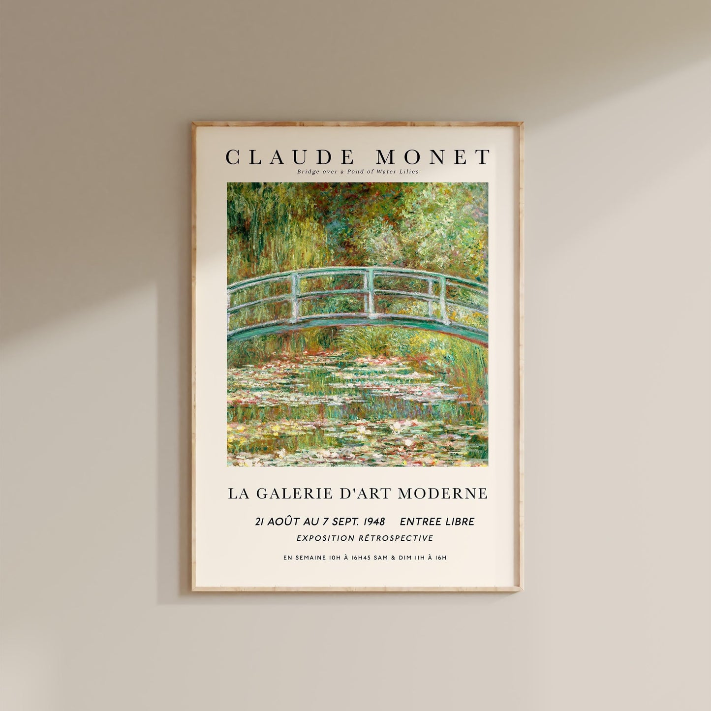 Monet - Bridge over a Pond of Water Lilies Print
