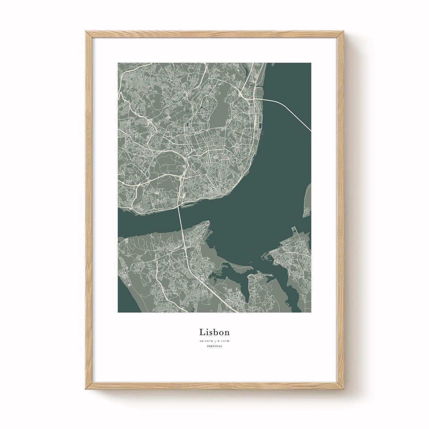 Lisbon City Map Print