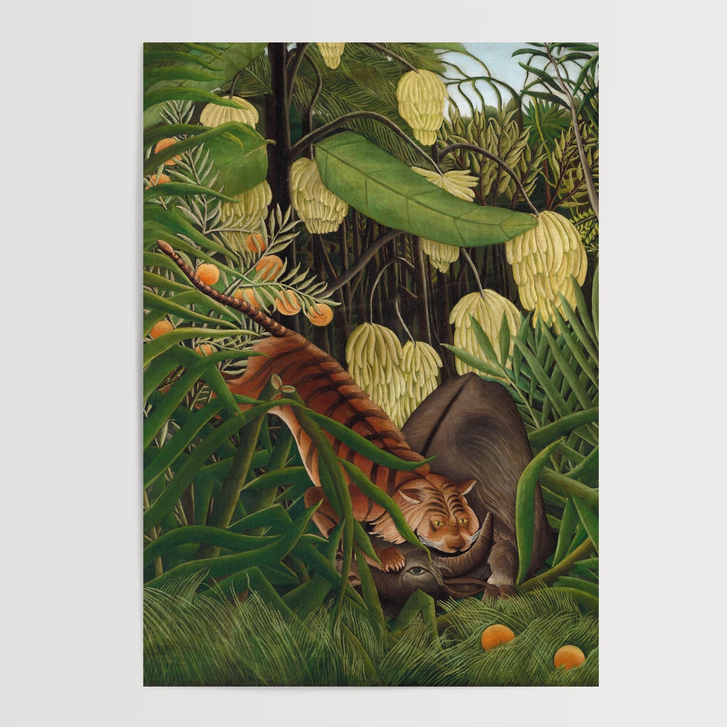 Henri Rousseau - Tiger vs Buffalo Print