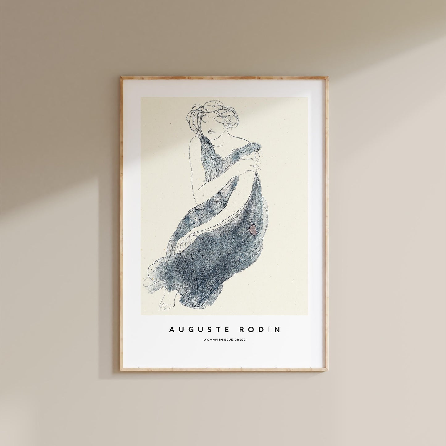 Auguste Rodin - Woman in Blue Dress Print