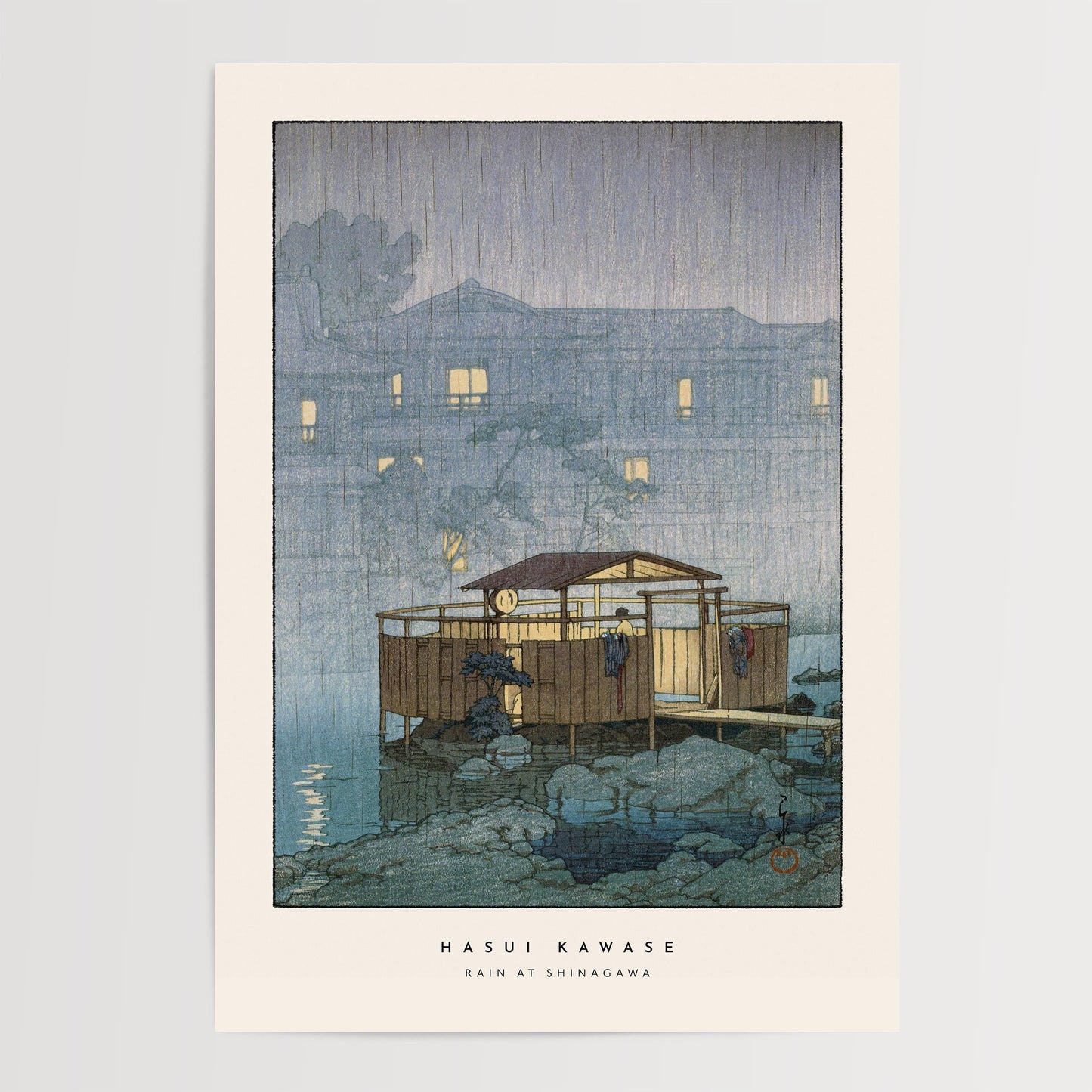 Hasui Kawase - Rain At Shinagawa Print