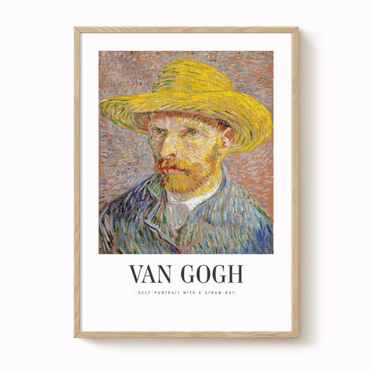 Van Gogh - Self-Portrait with Straw Hat Print