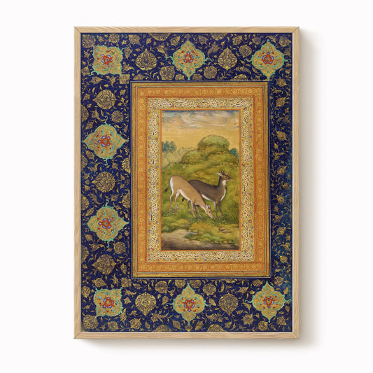 Mughal Two Deer Print