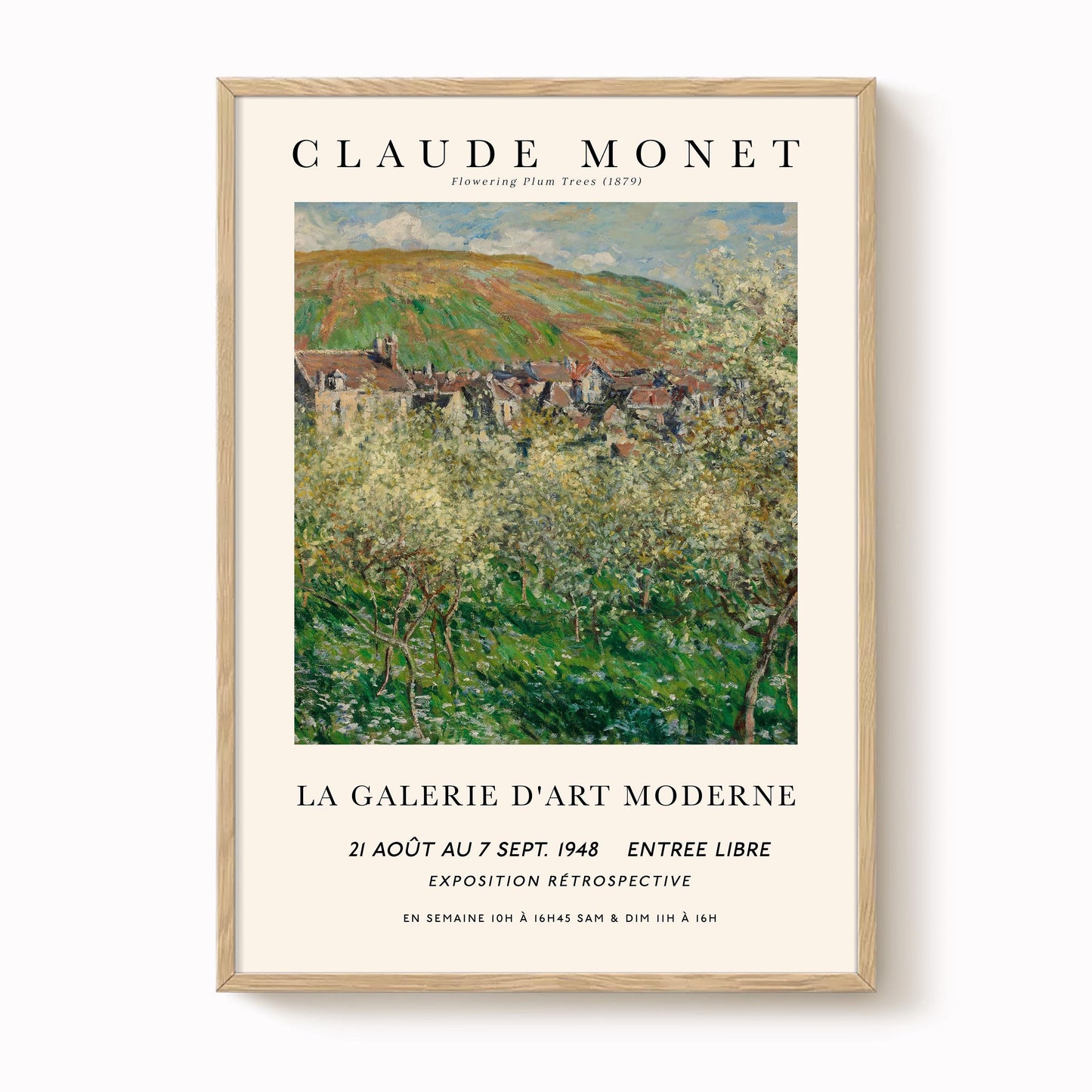 Monet - Flowering Plum Trees Print
