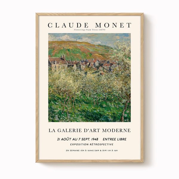 Monet - Flowering Plum Trees Print