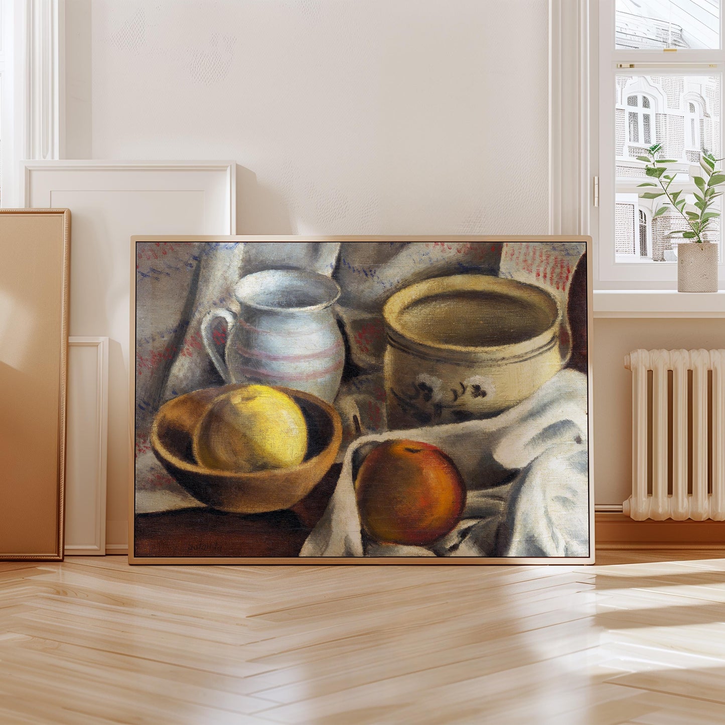 Mikuláš Galanda - Still Life with Ceramic Pots and Apples Print