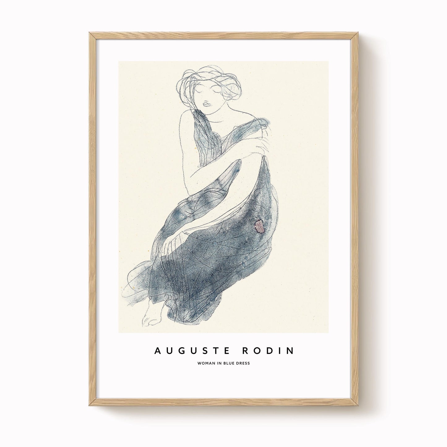 Auguste Rodin - Woman in Blue Dress Print