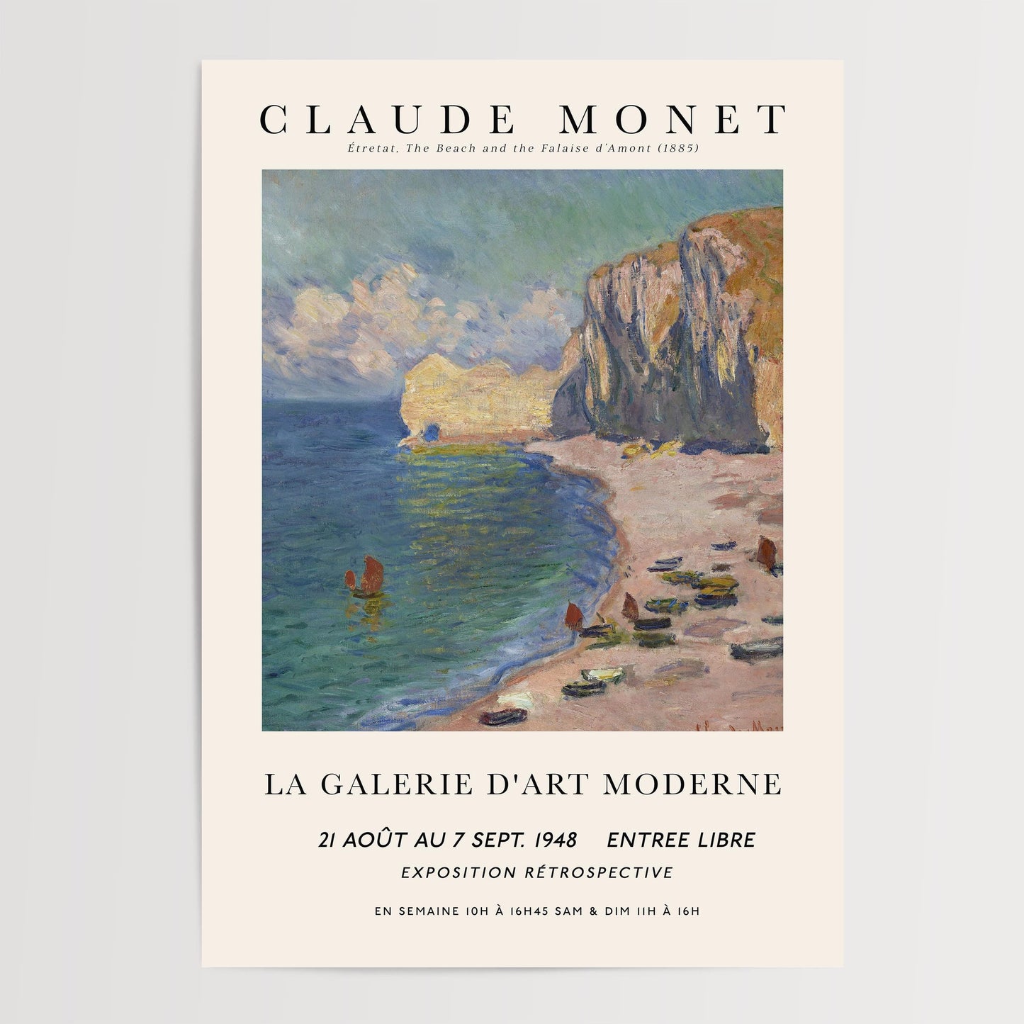 Monet - Beach at Étretat Print