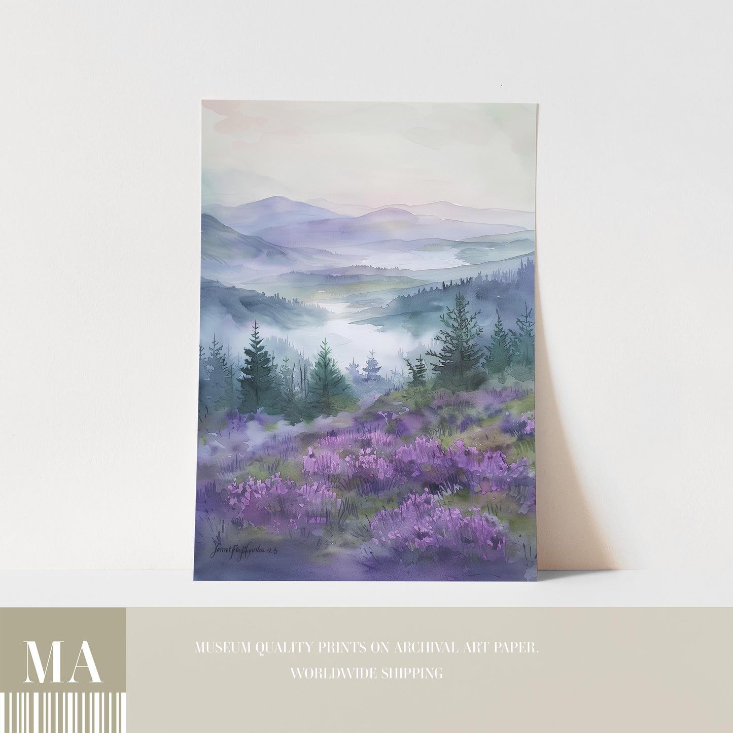 Scottish Highlands Misty Morning Print