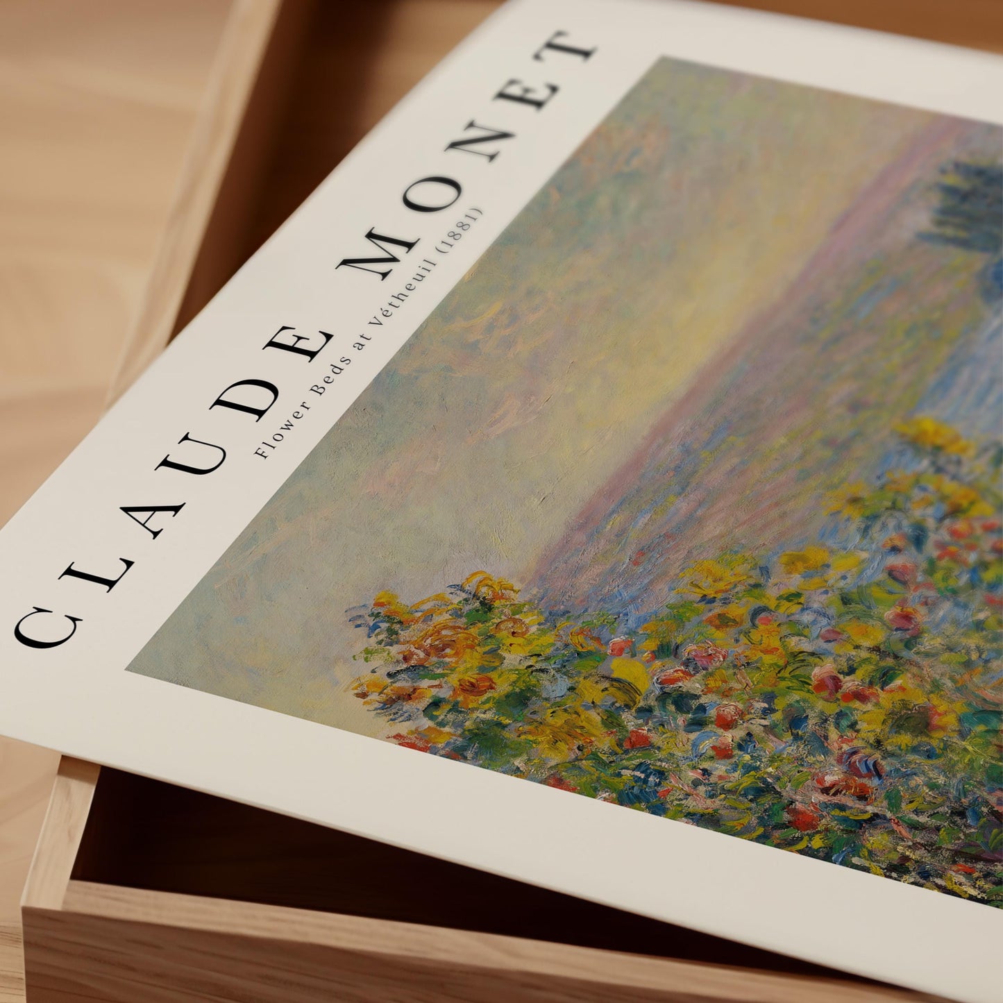 Monet - Flower Beds at Vétheuil Print