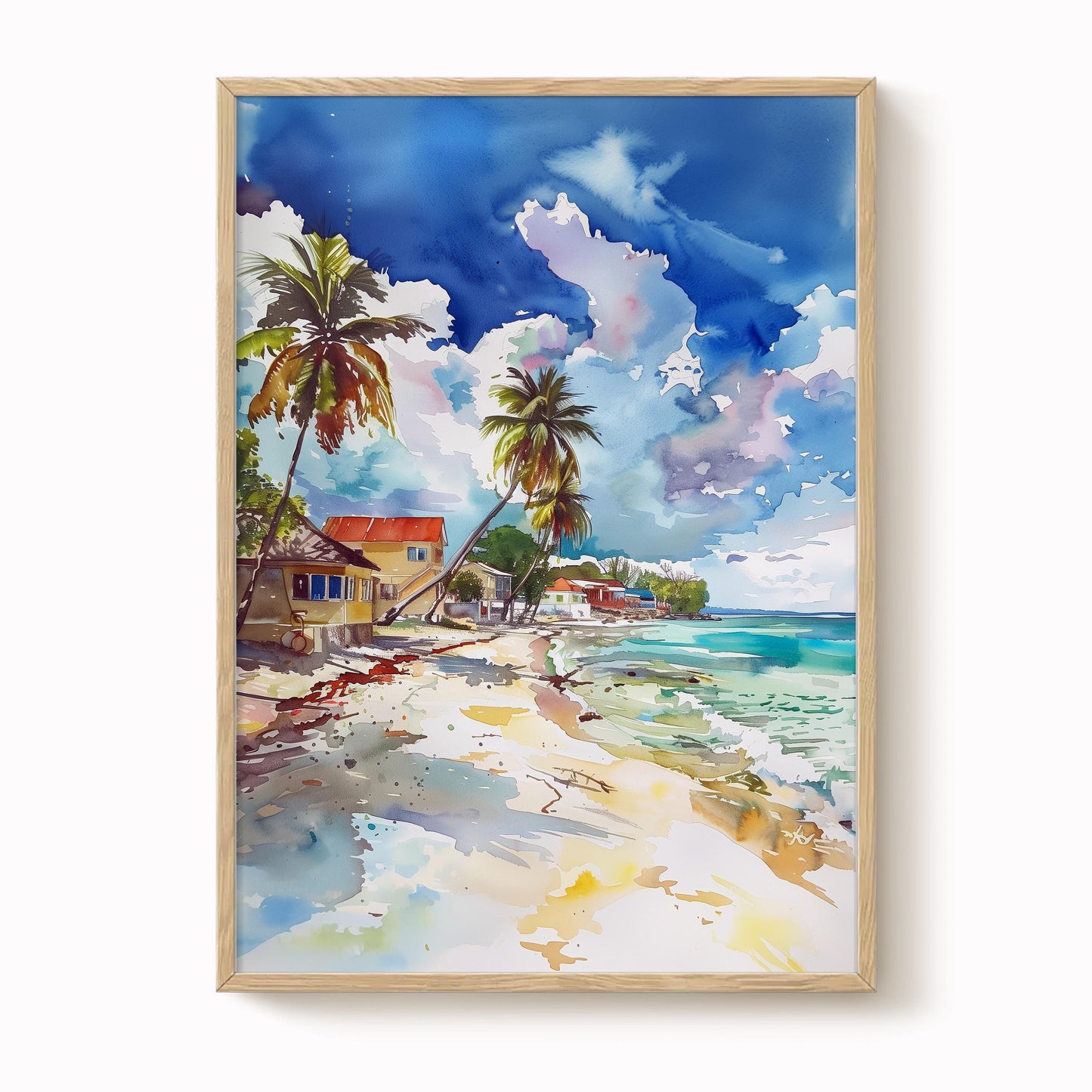 Barbados Beach Watercolour Print
