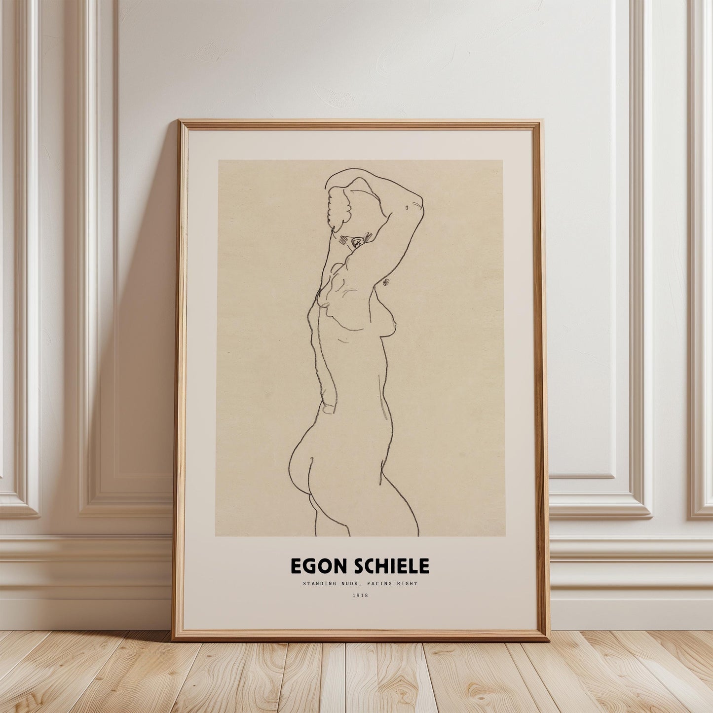 Egon Schiele - Standing Nude, Facing Right Print