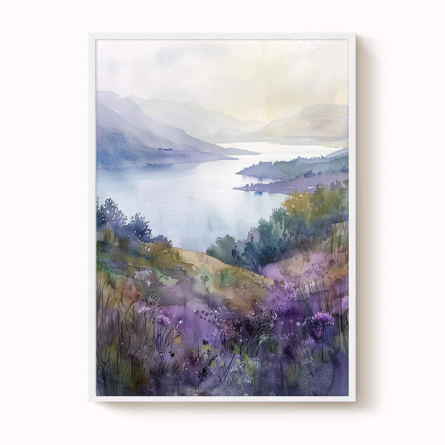 Loch Lomond Watercolour Scottish Landscape Print