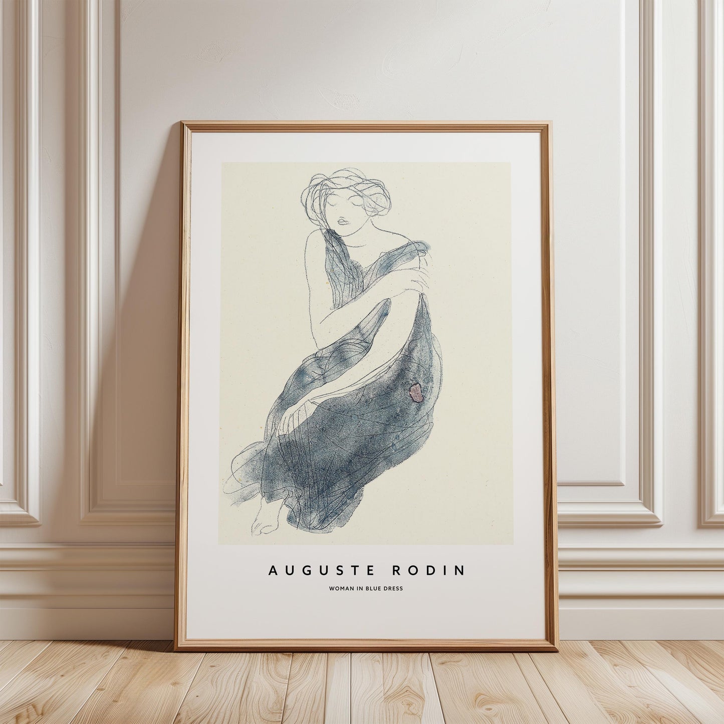Auguste Rodin - Woman in Blue Dress Print