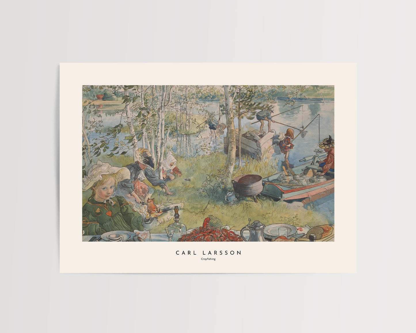 Carl Larsson - Crayfishing Print