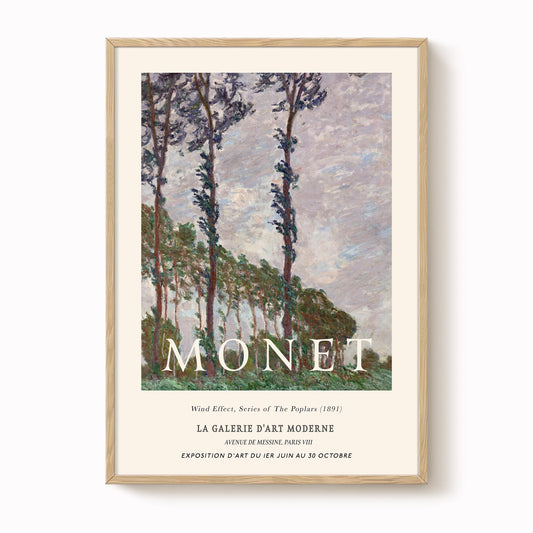 Monet - Wind Effect, Series of the Poplars Print