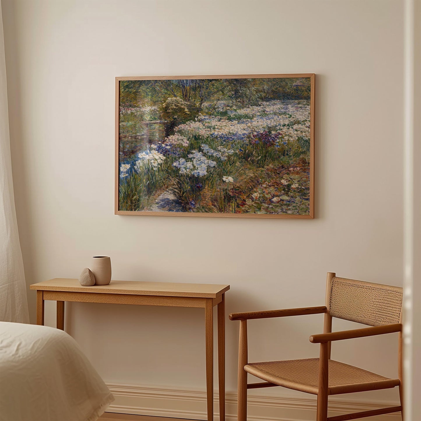 Childe Hassam - Blooming Irises and Lush Greenery Art Print